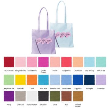 Large Colored Cotton Flat Tote